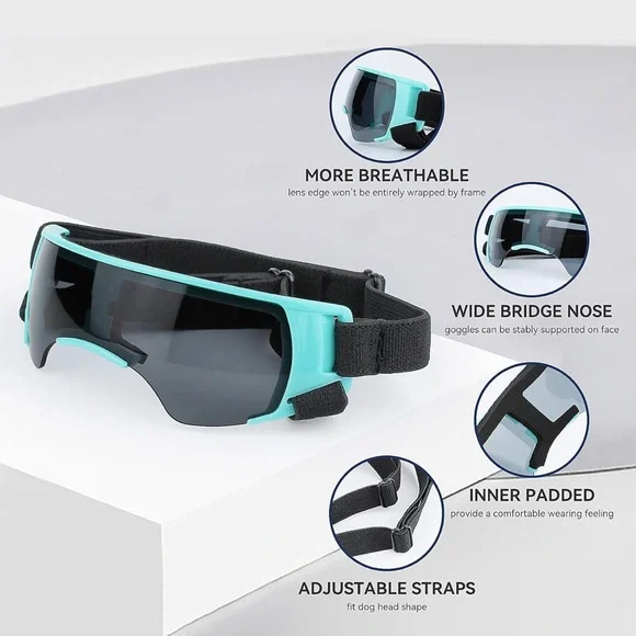 Small Dog Hat and Goggles Set Adjustable Sun Hat UV Protection Puppy Sunglasses - Picture 8 of 11